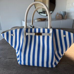 DeMellier New York Midi Striped Canvas Tote Bag - Blue - New Condition